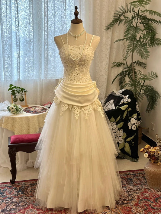 Elegant Prom Dress A Line Spaghetti Straps Pleated Tulle Gala Dress Evening Dress D2737