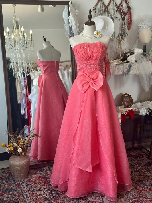 Charming Prom Dress A Line Strapless Sequins 16th Dress Gala Dress Evening Dress Prom Gown D2739
