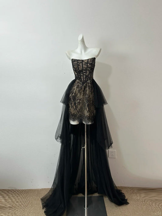 Beauty Homecoming Dress Strapless Tulle Short Prom Dress Birthday Party Dress D2756
