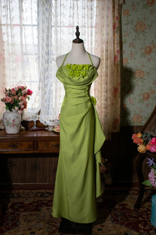 Charming Prom Dress Halter Flower Birthday Party Dress Evening Dress Gala Dress D2802