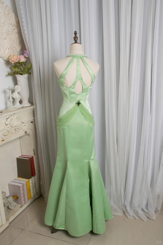 Elegant Prom Dress V-neck Pearl Mermaid Birthday Party Dress Evening Dress Gala Dress D2804