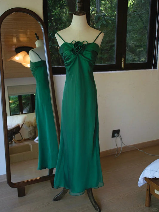 Elegant Prom Dress Spaghetti Straps Pleated Gala Dress Birthday Party Dress Evening Dress D2809