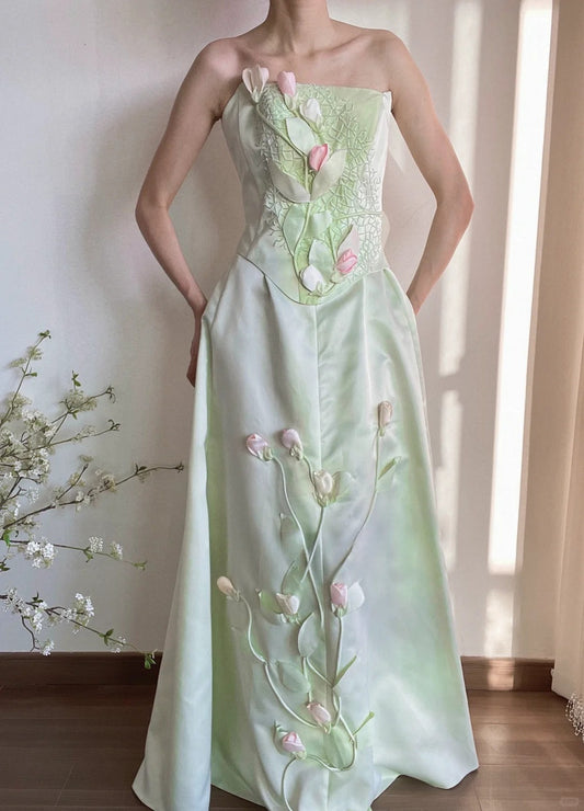 Elegant Prom Dress A Line Strapless Birthday Party Dress Evening Dress Gala Dress D2815