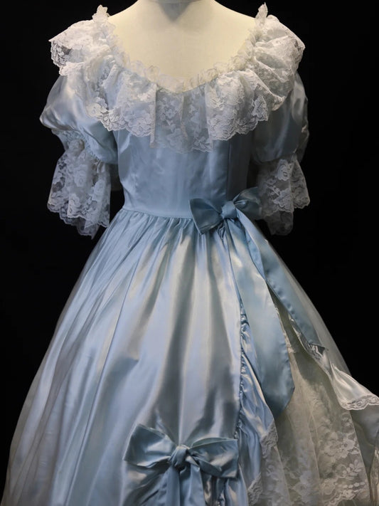 Sweet Prom Dress Square Neck Lace Bowknot Ball Gown Quinceanera Dress Evening Dress D2820