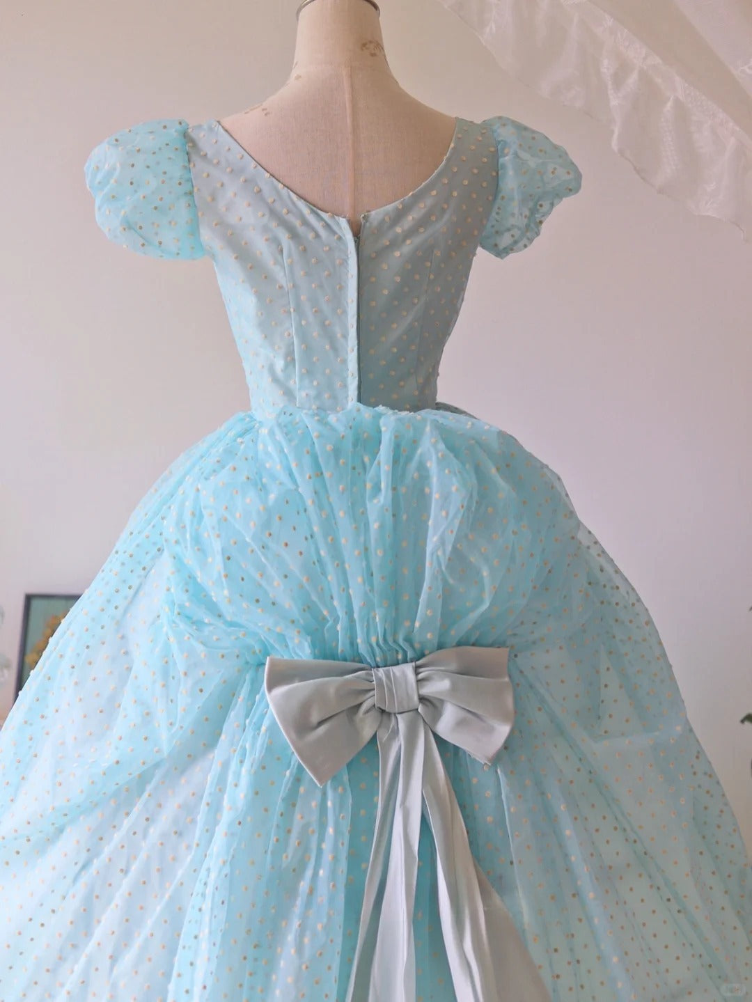 Cute Prom Dress Crew Neck Bowknot Ball Gown Sweet 16 Dress Evening Dress Birthday Party Dress D2823