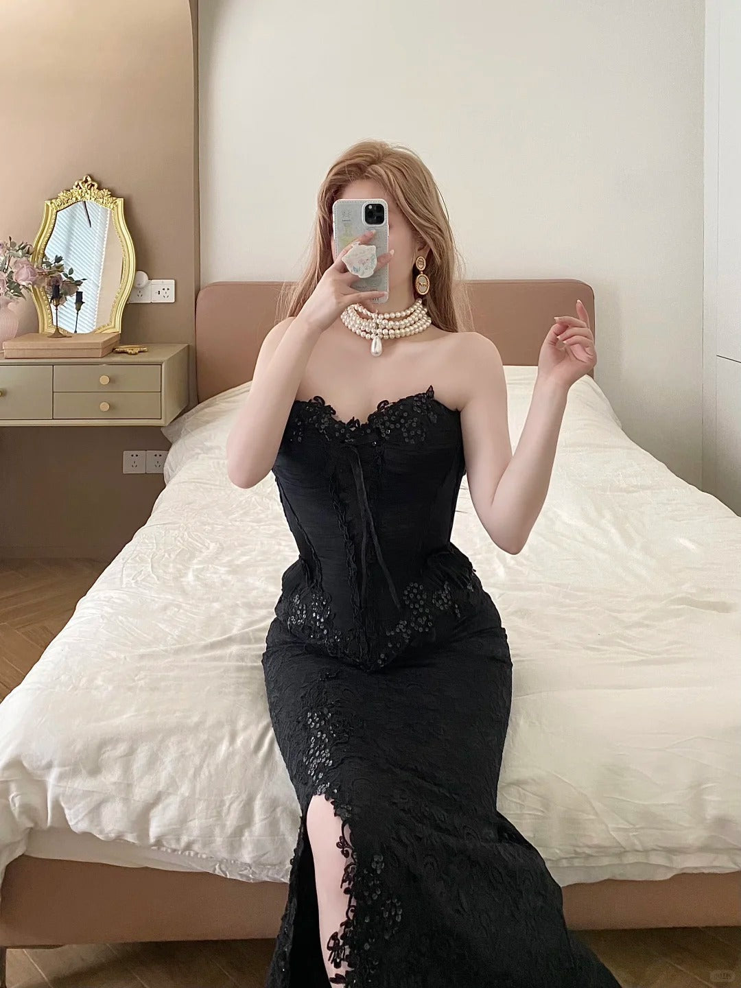 Sexy Prom Dress Sweetheart Slit Mermaid Birthday Party Dress Cocktail Dress D2851