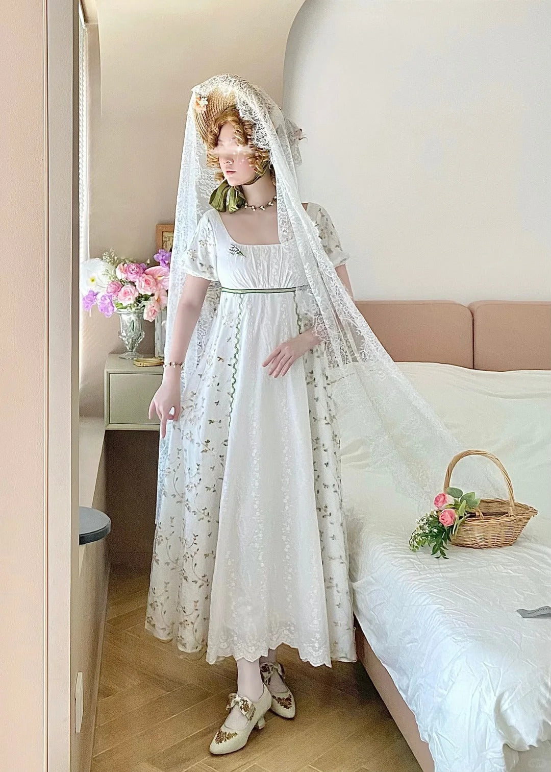 Sweet Summer Dress A Line Square Neck Pleated Women Dress Date Dress D2862