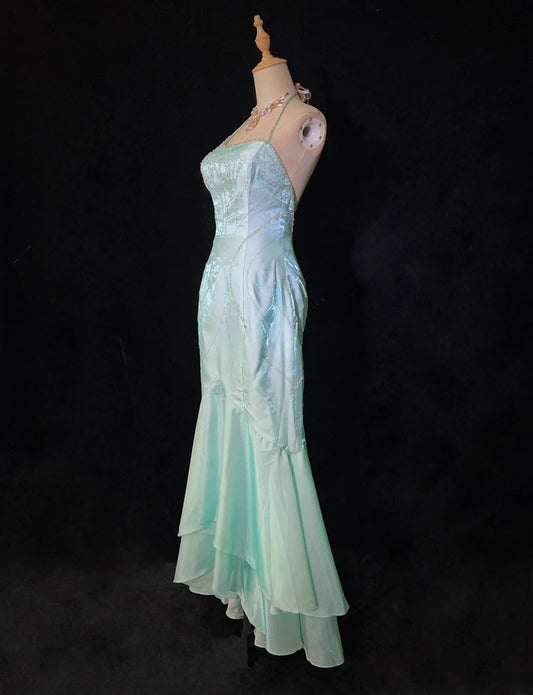 Charming Prom Dress Halter Beading Mermaid Gala Dress Evening Dress D2901