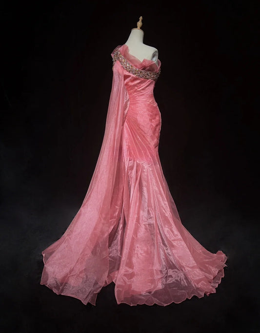 Sweet Prom Dress One Shoulder Pleated Evening Dress Gala Dress Cocktail Dress D2914