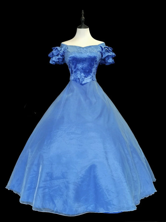 Pretty Prom Dress Off Shoulder Pleated Ball Gown Evening Dress 16th Dress D2842