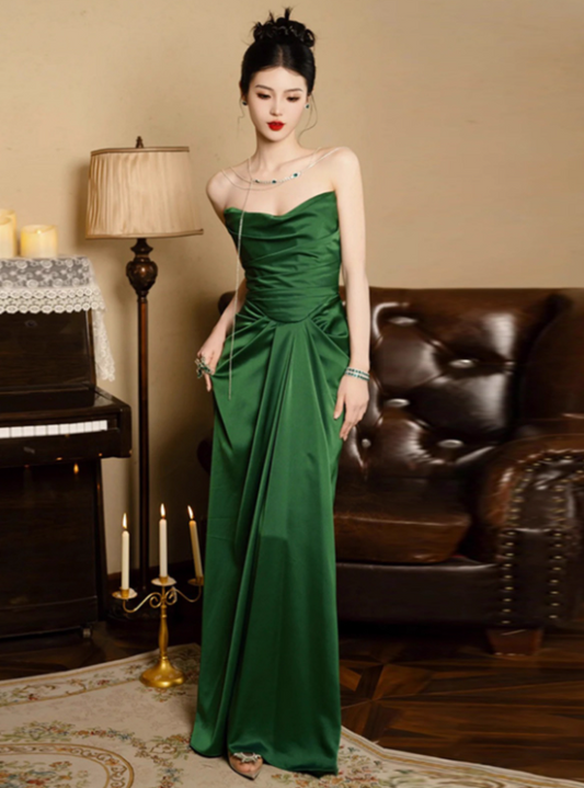 Charming Prom Dress Strapless Pleated Evening Dress Gala Dress Party Dress D2970