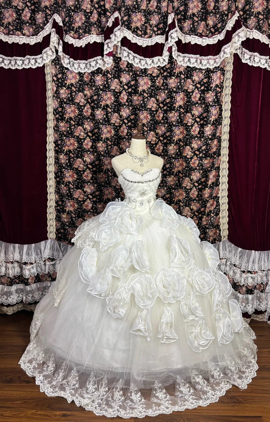 Stunning Ball Gown Sweetheart Beading Ruffle Birthday Dresses Evening Dress Quinceanera Dress Prom Dress D3011