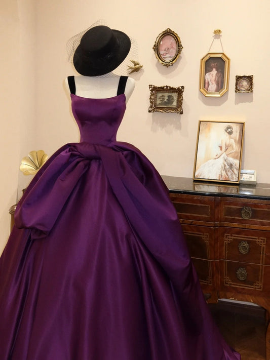 Gorgeous Prom Dress Dark Purple Strapless Evening Dress Birthday Party Dress Ball Gown D3059