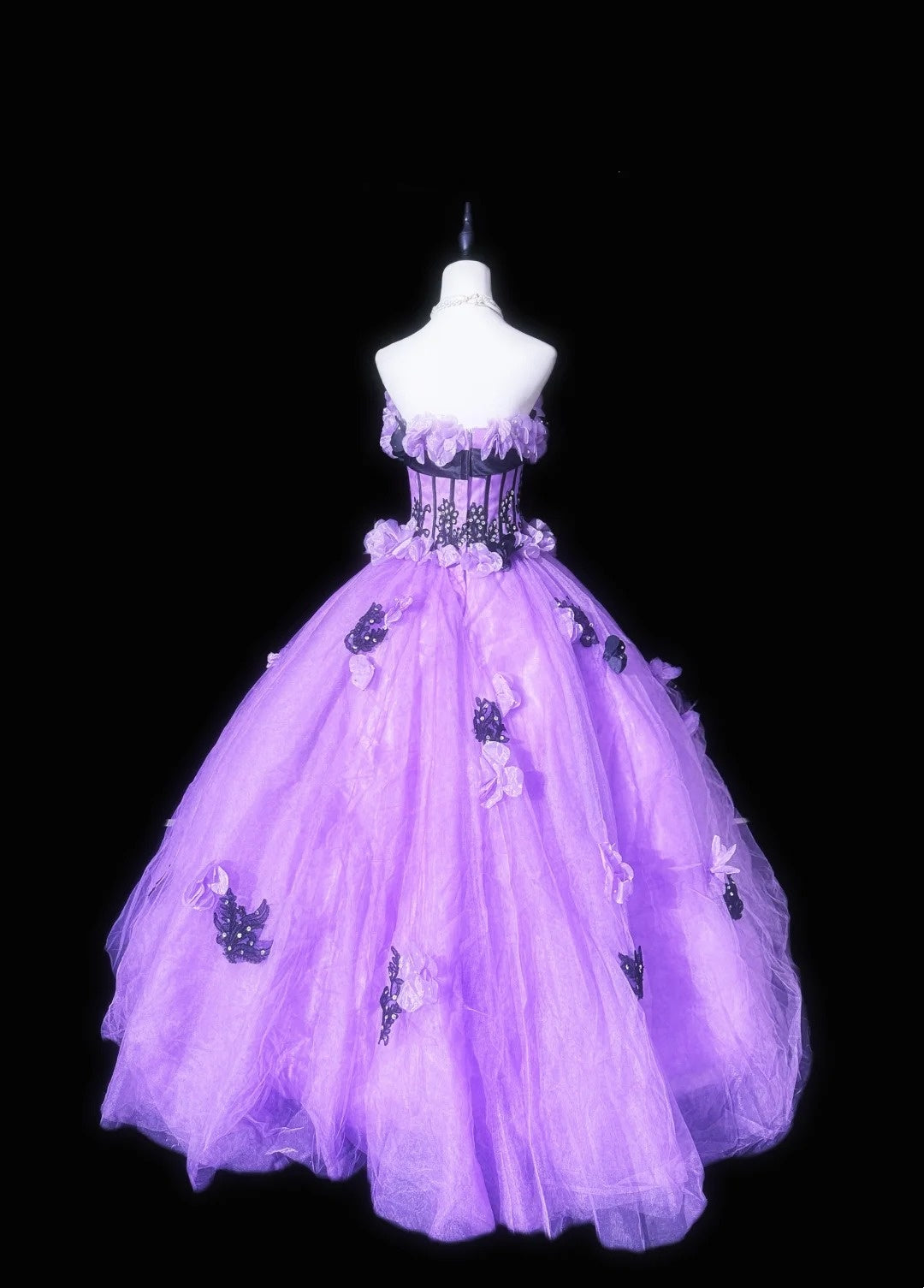 Stunning Prom Dress Purple Strapless Evening Dress Sweet 16 Dress Ball Gown D3069