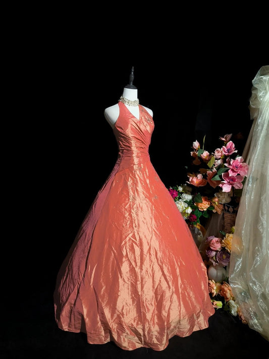 Stunning Prom Dress Halter Pleated Evening Dress Ball Gown Gala Dress D3101