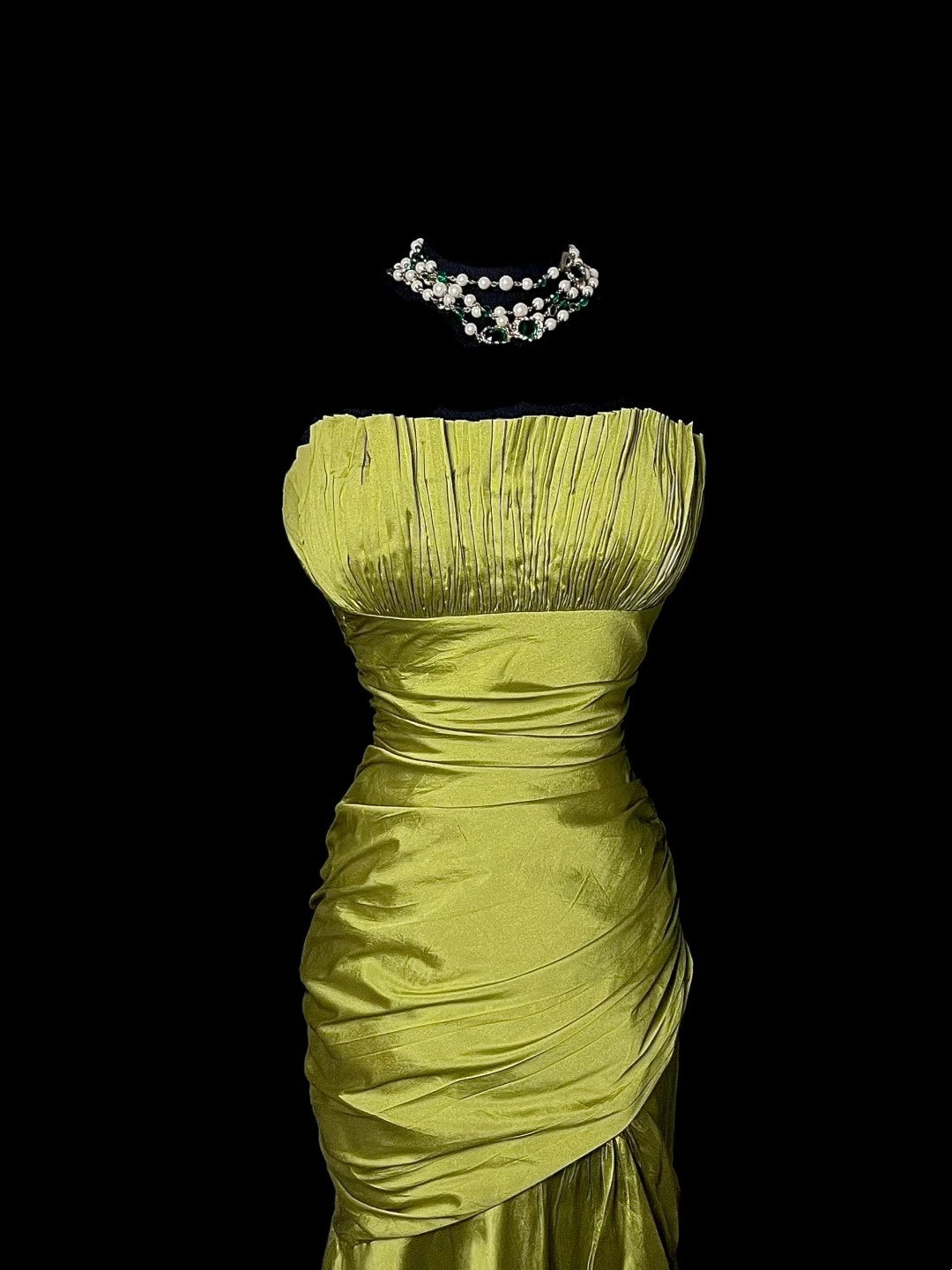 Stunning Prom Dress Strapless Pleated Long Prom Dress Mermaid Evening Dress Birthday Party Dress D3170