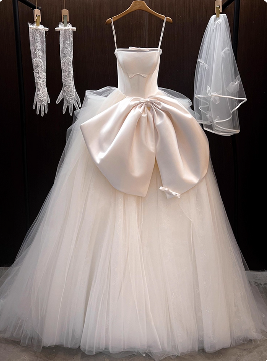 Elegant Wedding Dress Strapless Pleated Tulle Wedding Dress D3194