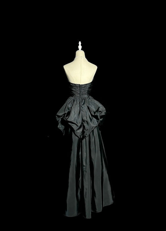 Beauty Prom Dress Black Sweetheart Pleated Long Prom Dress Evening Dress D3201