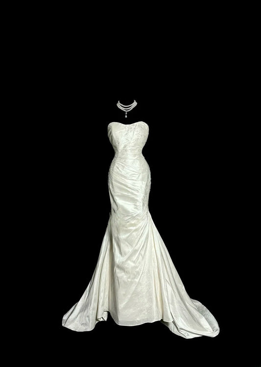 Elegant Wedding Dress Sweetheart Pleated Mermaid Wedding Dress D3205
