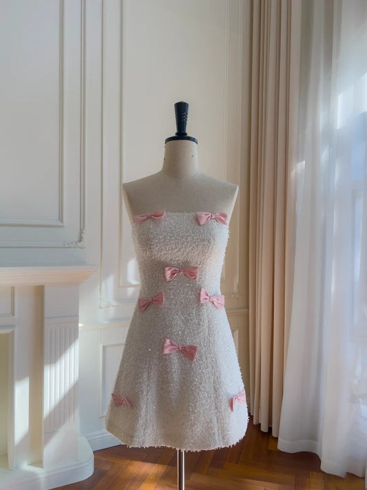 Sweet Homecoming Dress A Line Strapless Short Prom Dress Birthday Party Outfits D3325