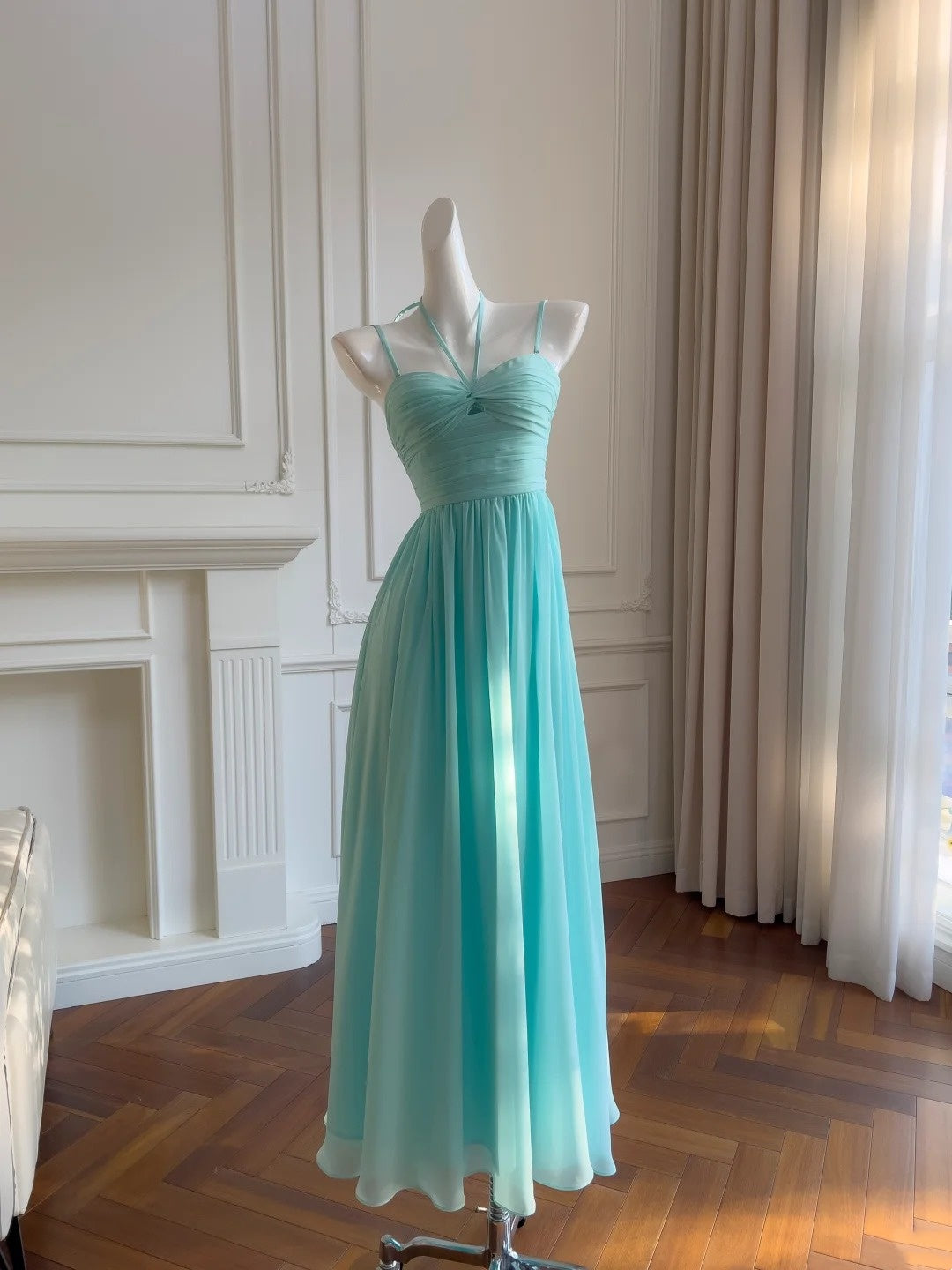 Elegant Prom Dress Spaghetti Straps Pleated Cocktail Dress Birthday Party Outfits D3338