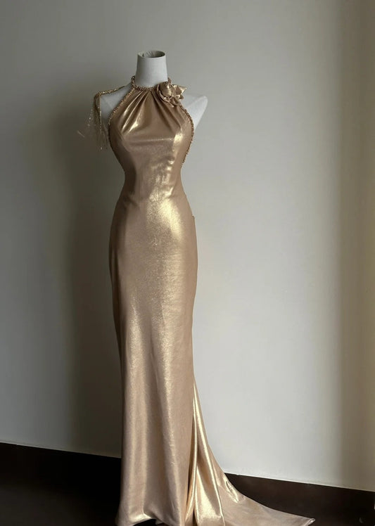 Beauty Prom Dress Halter Mermaid Evening Dress Gala Dress D3353