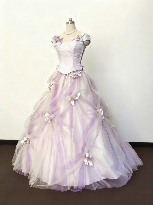 Beauty Prom Dress Crew Neck Tulle Quinceanera Dress Evening Dress Ball Gown D3380
