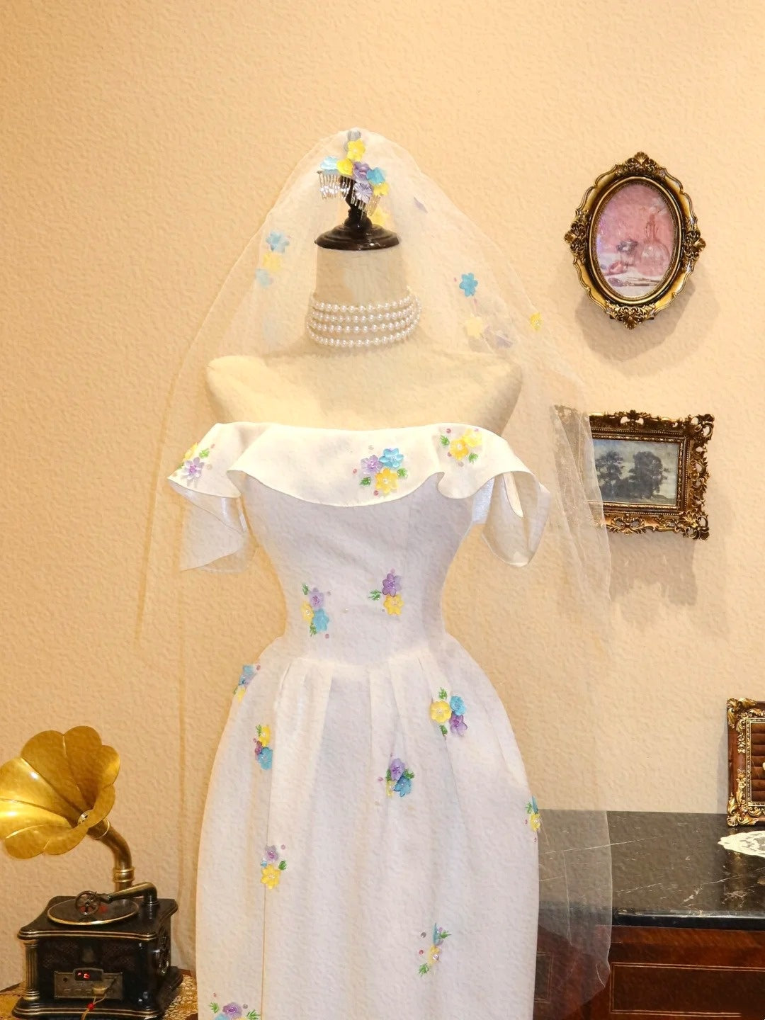 Newest Wedding Dress Off Shoulder Floral Wedding Dress D3399