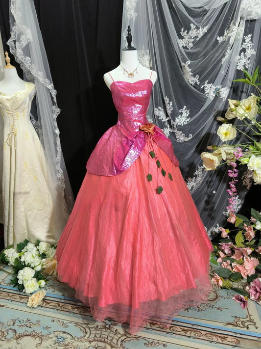 Sweet Prom Dress Spaghetti Straps Tulle Ball Gown Evening Dress Sweet 16 Dress D3428
