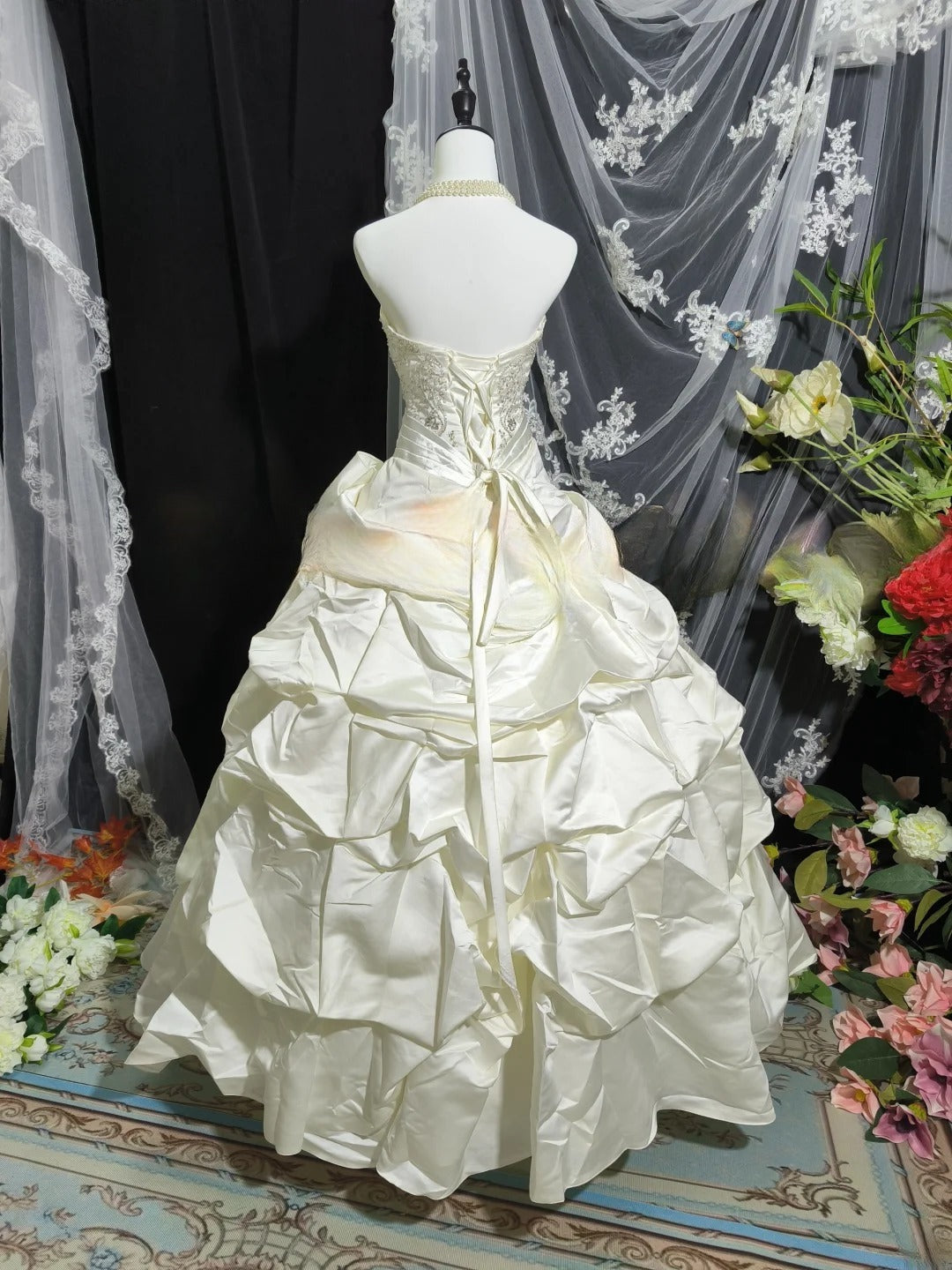 Retro Wedding Dress Sweetheart Pleated Wedding Dress D3430