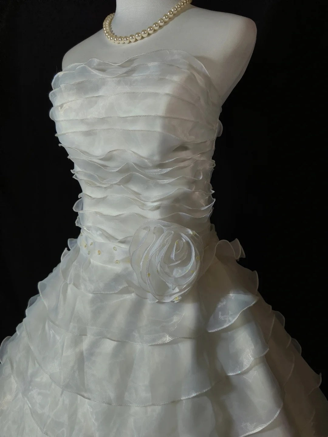Retro Wedding Dress Strapless Tiered Wedding Dress D3435