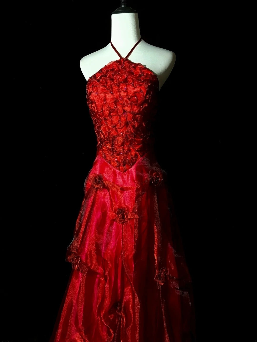 Stunning Prom Dress A Line Halter Flower Evening Dress Birthday Party Dress Cocktail Dress D3438