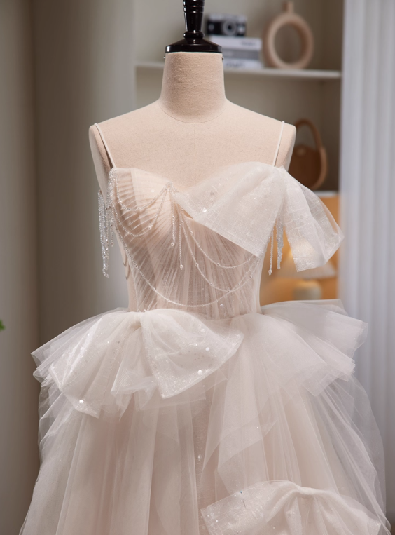 New Arrival Wedding Dress Spaghetti Straps Tulle Wedding Dress D3470