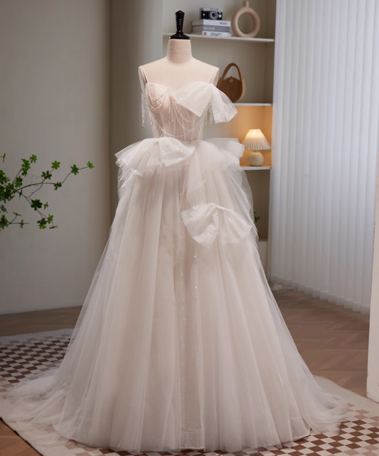 New Arrival Wedding Dress Spaghetti Straps Tulle Wedding Dress D3470