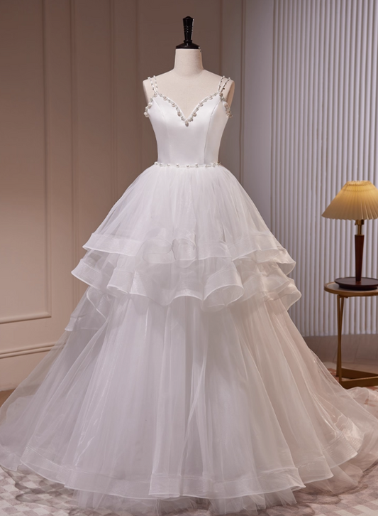 Elegant Wedding Dress Sweetheart Tulle Pleated Wedding Dress D3473