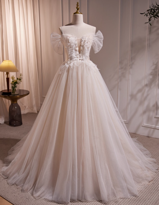 New Arrival Wedding Dress Off Shoulder Tulle Wedding Dress D3475