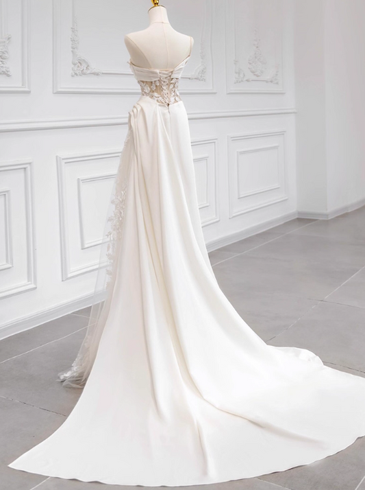 Elegant Wedding Dress One Shoulder Pleated Tulle Wedding Dress D3482