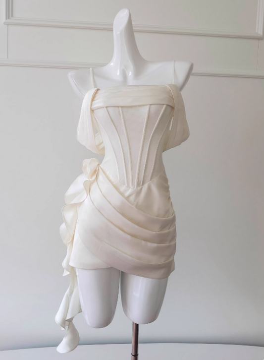 New Arrival Homecoming Dress Spaghetti Straps Pleated Short Prom Dress Birthday Party Outfits D3561