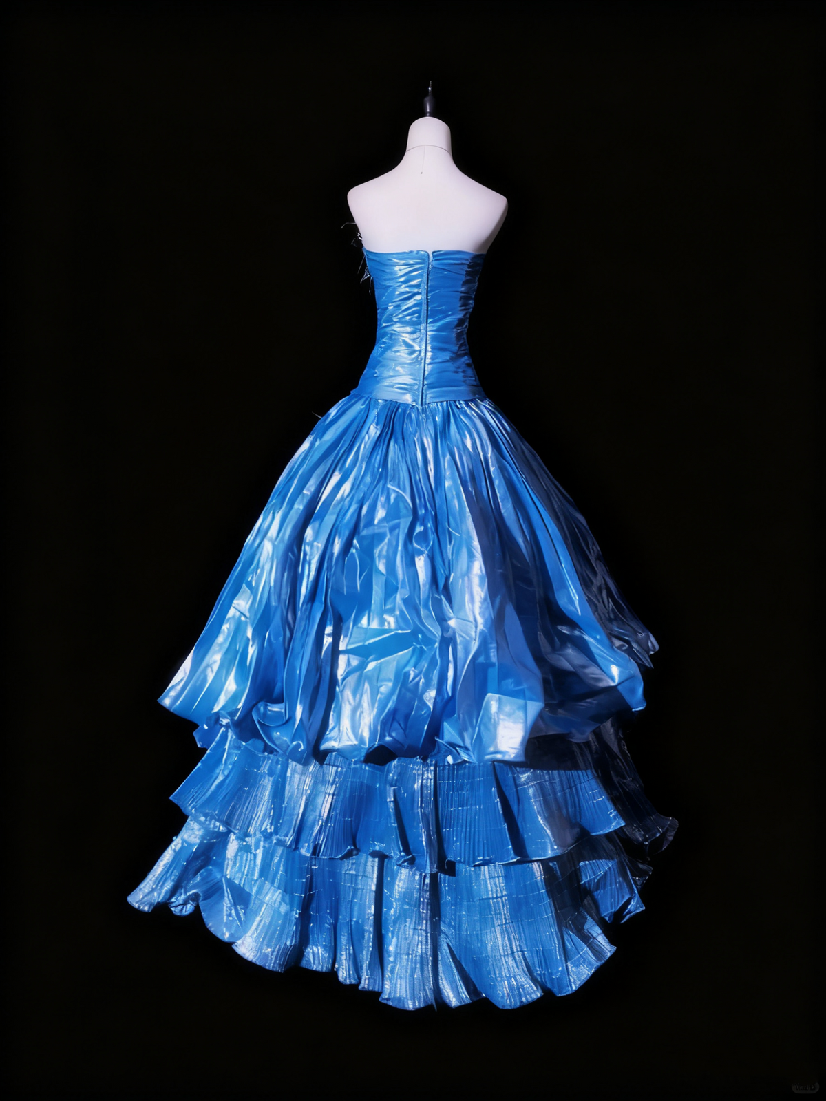 Popular Prom Dress Strapless Pleated Ruffle Evening Dress Ball Gown Sweet 16 Dress D3585