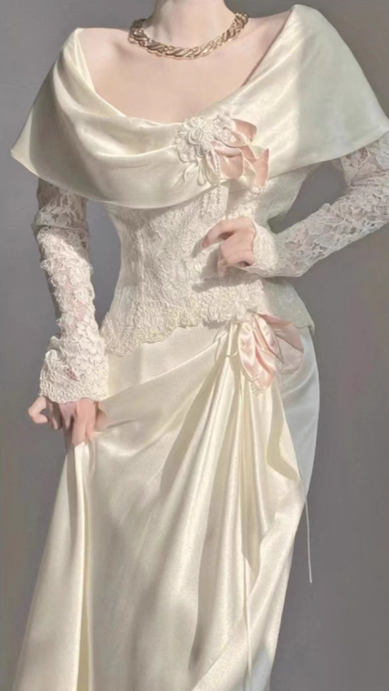 New Arrival Wedding Dress Off Shoulder Lace Pleated Wedding Dress D3590