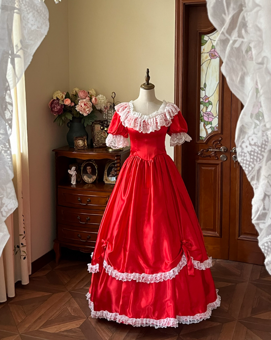 Stunning Prom Dress Crew Neck Pleated Lace Evening Gown Quinceanera Dress D3649
