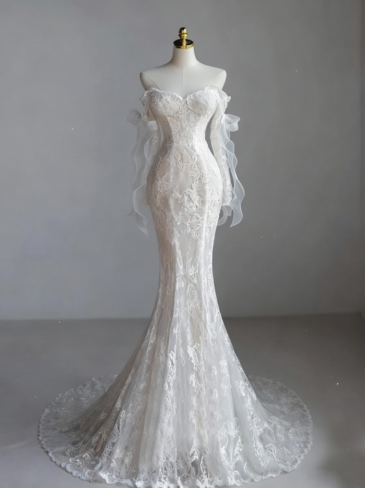 Elegant Wedding Dress Sweetheart Lace Mermaid Wedding Dress D3661