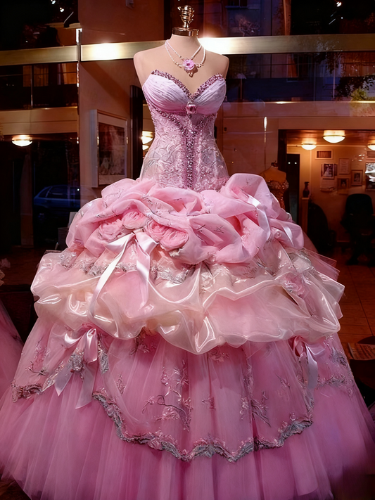 Luxury Prom Dress Sweetheart Pleated Ball Gown Sweet 16 Dress Evening Dress D3679