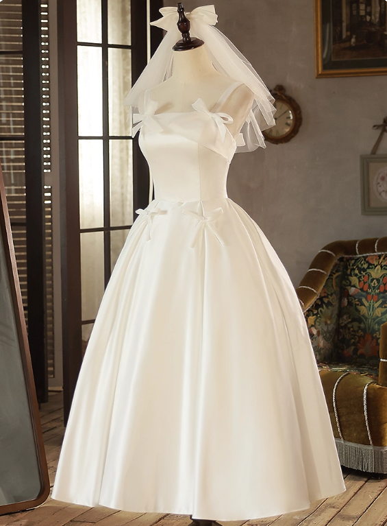 New Arrival Wedding Dress Straps Pleated Wedding Dress D3696