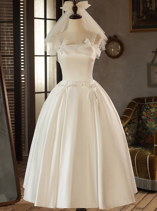 New Arrival Wedding Dress Straps Pleated Wedding Dress D3696