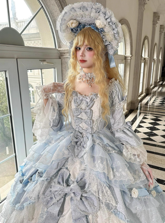 New Arrival Prom Dress Square Neck Lace Tiered Ball Gown Quinceanera Outfits Evening Dress D3723
