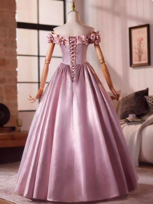 Beauty Prom Dress Off Shoulder Pleated Ball Gown Evening Dress Sweet 16 Dress D3758