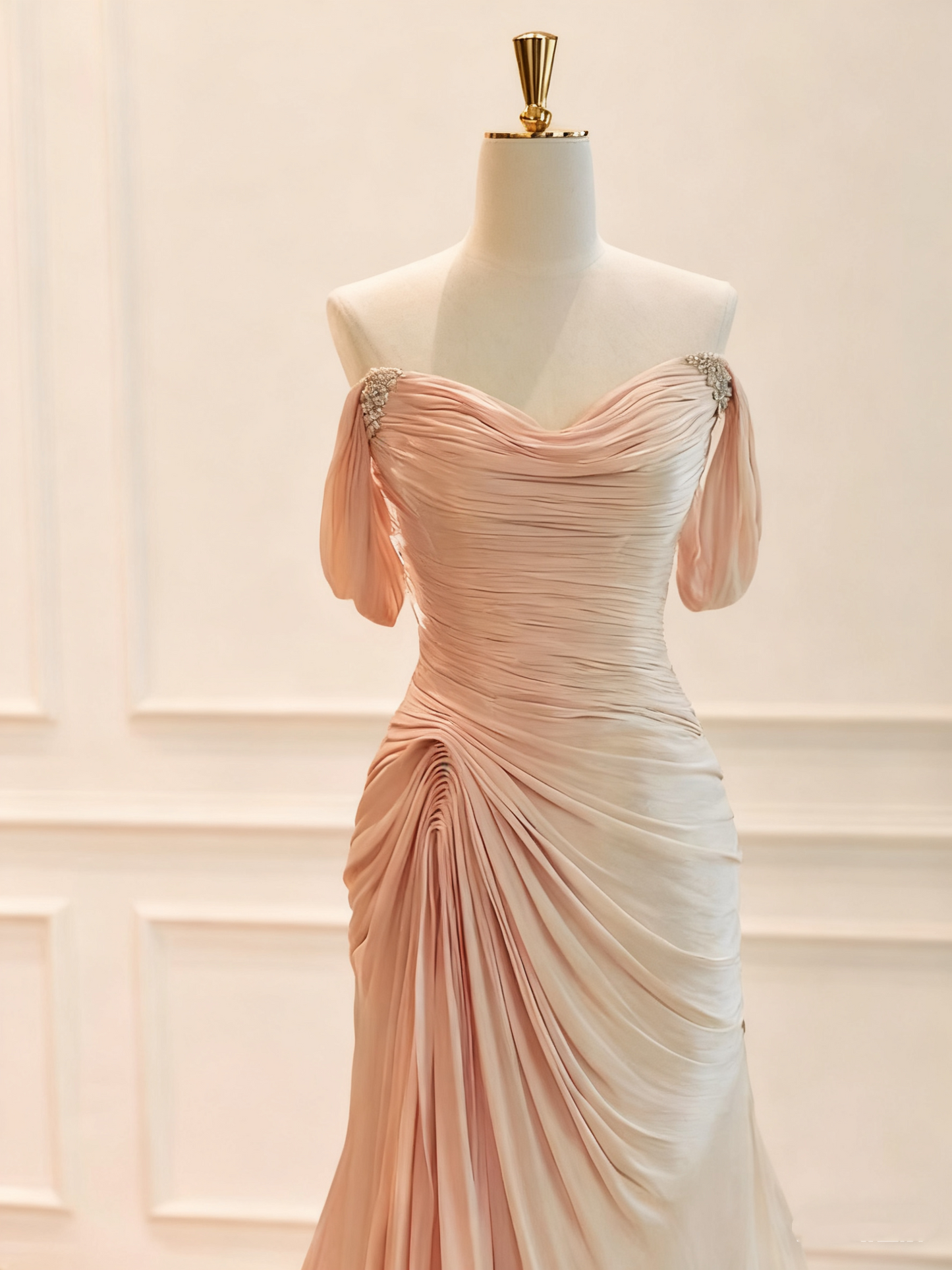 Popular Prom Dress Off Shoulder Pleated Evening Dress Gala Dress D3773