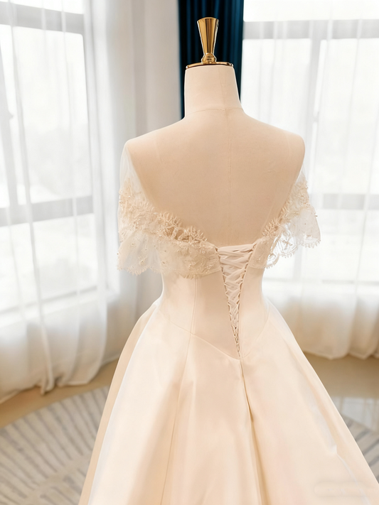 New Arrival Wedding Dress Off Shoulder Lace Wedding Dress D3775