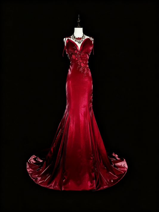 Stunning Prom Dress Spaghetti Straps Mermaid Gala Dress Evening Dress D3787